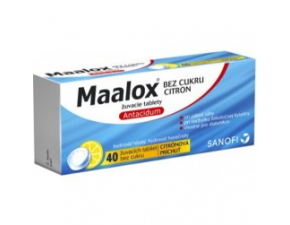Maalox bez cukru citrón 400 mg 40tbl