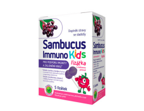 SAMBUCUS Immuno kids lízatka malinová príchuť 5 ks