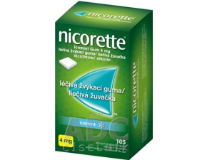 Nicorette icemint 4mg žuvačka bez cukru 105ks