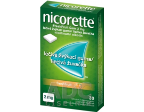 Nicorette freshfruit 2mg žuvačka bez cukru 30ks