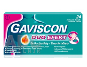 Gaviscon Duo Efekt žuvacie tablety 24ks 