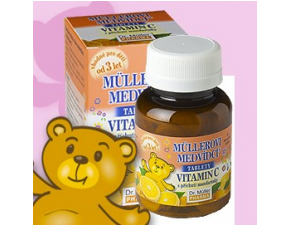 MÜLLEROVE medvedíky - vitamín C tbl s príchuťou mandarínky 45 kapsúl