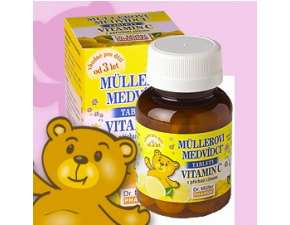 Mullerove medvedíky Vitamín C s príchuťou citróna 45tbl