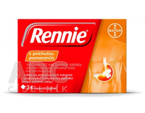 Rennie s príchuťou pomaranča 680 mg/80 mg žuvacie tablety tbl. mnd. 24 x 680 mg/80 mg