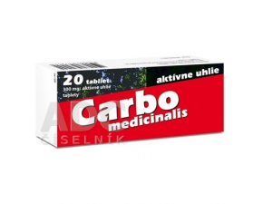 Carbo medicinalis 300mg aktívne uhlie 20 tabliet
