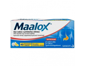 Maalox bez cukru citrón 400 mg 40tbl
