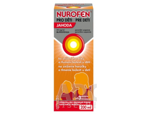 NUROFEN pre deti Jahoda sus por (PET fľ.+ dávk.trub.) 1x200 ml