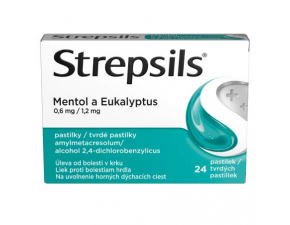 Strepsils Mentol a eukalyptus 24 pastiliek