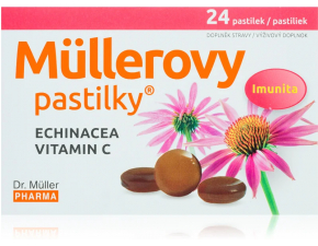 Dr.Müller Müllerove pastilky s echinaceou a vitamínom C 24 tabliet