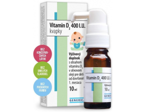 Generica Vitamin D3 400 I.U. kvapky 10 ml