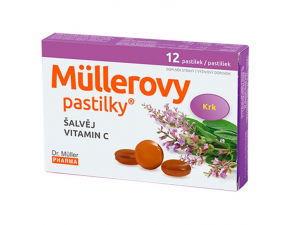 MÜLLEROVE PASTILKY so šalviou a vitamínom C 12 kusov