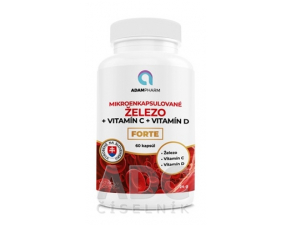 ADAMPharm ŽELEZO + Vitamín C + Vitamín D FORTE 60 kapsúl