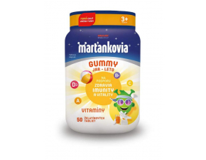 Walmark Marťankovia Gummy Jar - Leto želatínové tablety, príchuť čučoriedka, citrón, jahoda, mandarínka 50 ks