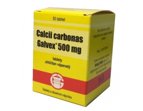 Calcii carbonas Galvex 500 mg tbl (obal PE) 1x50 ks