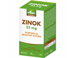 VITAR ORGANIC Zinok 25 mg tbl s obsahom vitamínu C 1x60 ks