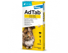 AdTab 48 mg žuvacie tablety pre mačky 2-8 kg 1 tbl