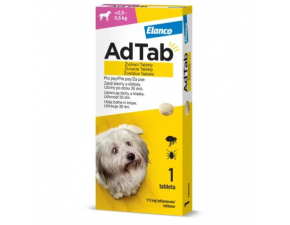 AdTab 112 mg žuvacie tablety pre psov 2,5-5,5 kg 1 tbl