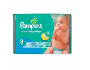 PAMPERS Active Baby-Dry 3 MIDI 4-9 kg 42 kusov