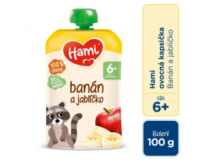 HAMI Kapsička ovocná Banán a jabĺčko 100 g, 6m+