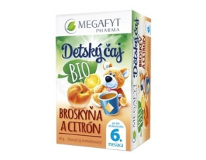 MEGAFYT Detský čaj BROSKYŇA A CITRÓN ovocný čaj, 20x2 g (40 g)