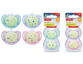 NUK Cumlík Freestyle Night box (0-6m.) 2ks