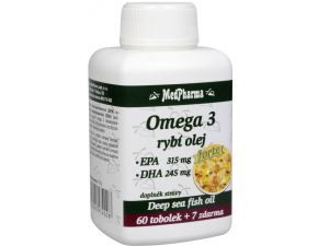 MedPharma Omega 3 Rybí olej Forte EPA + DHA 60+7 tabliet 
