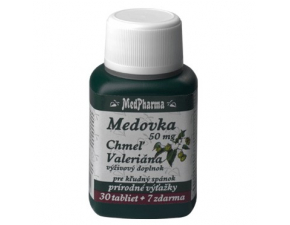 Medovka 50 mg + chmeľ + valeriána 30+7tbl zdarma