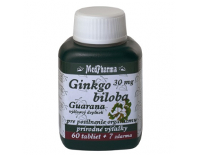 Ginkgo biloba 30 mg + guarana 60+7tbl zdarma