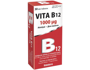 Vita B12 1000 µg žuvacie tablety s príchuťou mäty 1x30 ks 