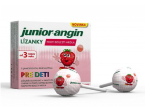 Junior-angin lízanky proti bolesti hrdla s jahodovou príchuťou 1x8 ks