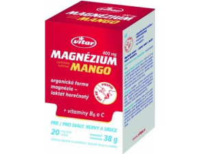 VITAR Magnézium 400mg + vitamíny B6 a C vrecúška s príchuťou manga 20ks 
