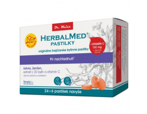 Simply You Herbal Med bez cukru šalvia ženšen Vitamín C 30 pastiliek