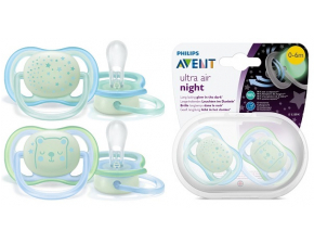 Philips AVENT Avent cumlík ultra air nočný 0-6m chlapec 2 ks 