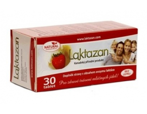 LAKTAZAN tablety tbl enzým laktáza s príchuťou jahody 1x30 ks