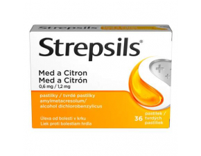 Strepsils Med a Citrón pastilky 36 ks