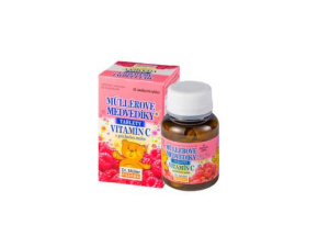 MÜLLEROVE medvedíky - vitamín C s príchuťou malín 45 tabliet 
