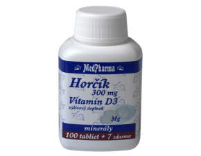 MedPharma Horčík 300 mg + Vitamín D3 107 tabliet