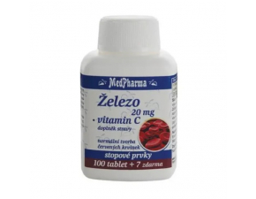 Železo 20 mg + vitamín C 100+7tbl zdarma