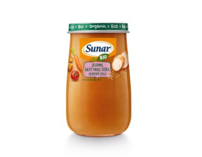 SUNAR BIO príkrm zelenina, morčacie mäso, šošovica 190 g