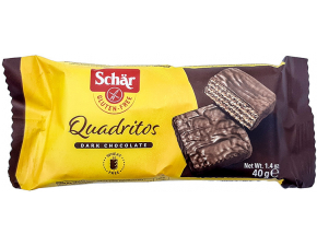 Schär Quadritos bezlepkové oblátky máčané v horkej čokoláde 40 g