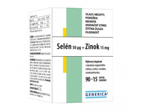 Generica Selén 50 μg + Zinok 15 mg 90 + 15 kapsúl