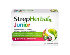 STREPHERBAL Junior pastilky s vitamínom c a zinkom 24 ks