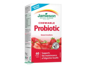 JAMIESON Probiotic s jahodovou príchuťou 60 cmúľacích tabliet