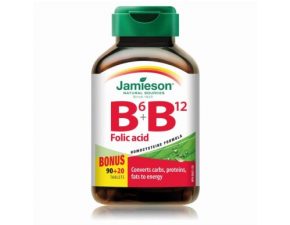 JAMIESON Vitamíny B6 + B12 a kyselina listová 110 tabliet