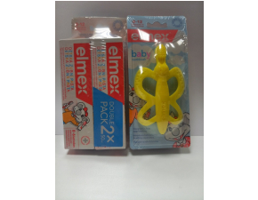 Elmex detská zubná pasta 2x50ml + baby hryzadlo a kefka 1ks