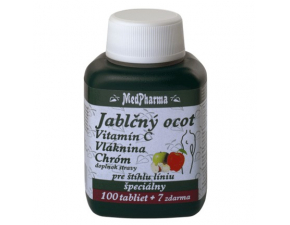 MedPharma Jablečný ocet + vlák. + vit.C + chrom 107 tabliet