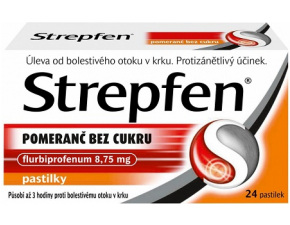 Strepfen s pomarančovou príchuťou bez cukru pas.ord.24 x 8,75 mg